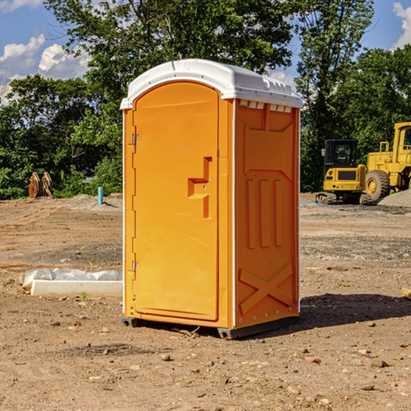 how often are the porta potties cleaned and serviced during a rental period in Stanfield